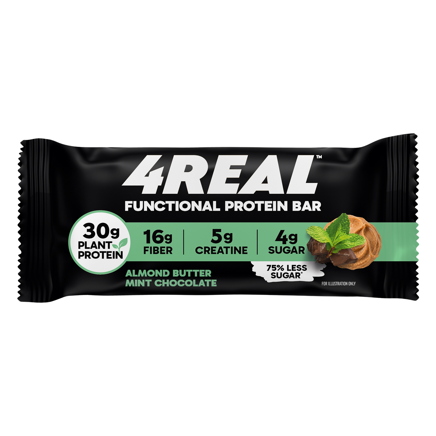 Almond Butter Mint Chocolate - 4REAL Functional Protein Bar