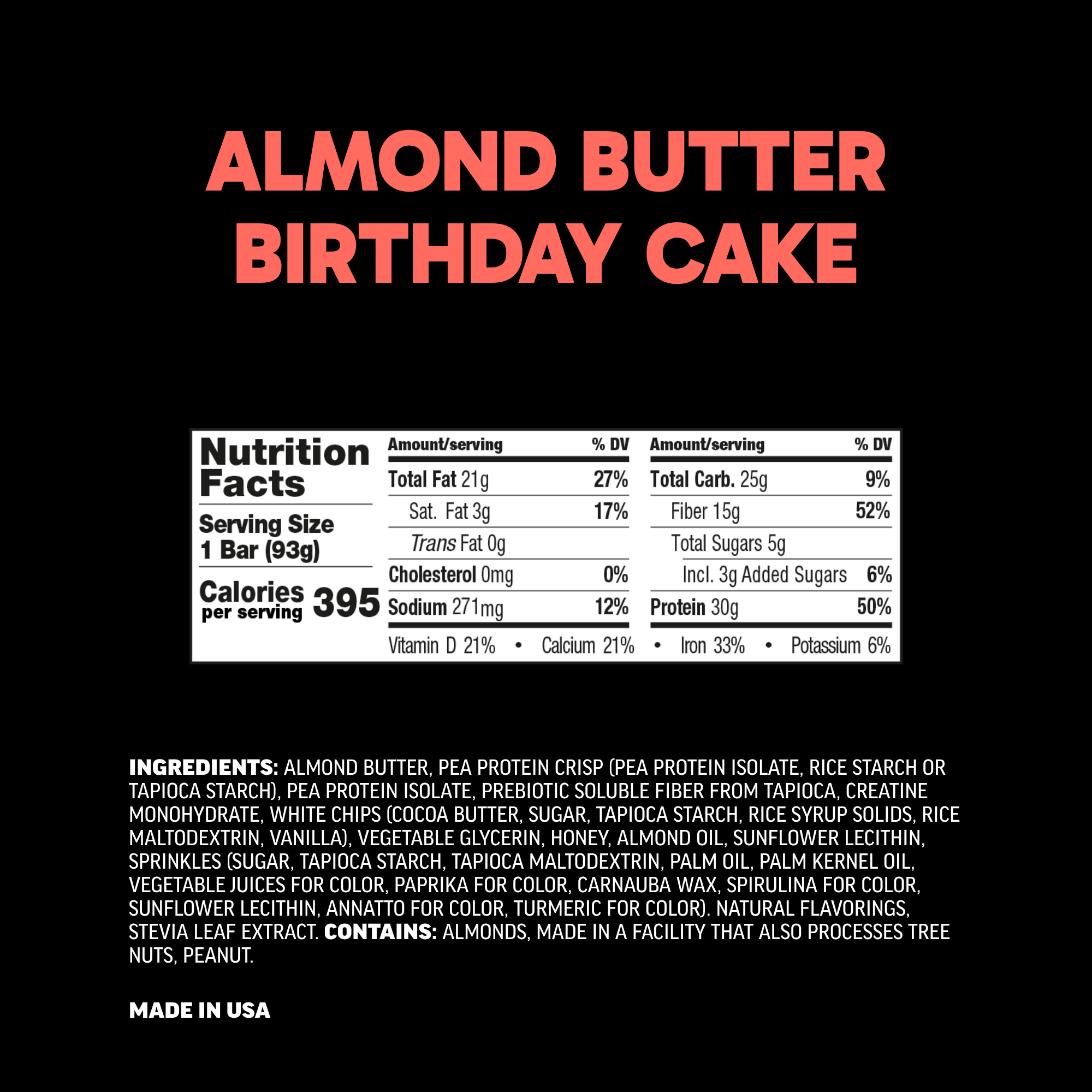 Almond Butter Birthday Cake - nutrition facts