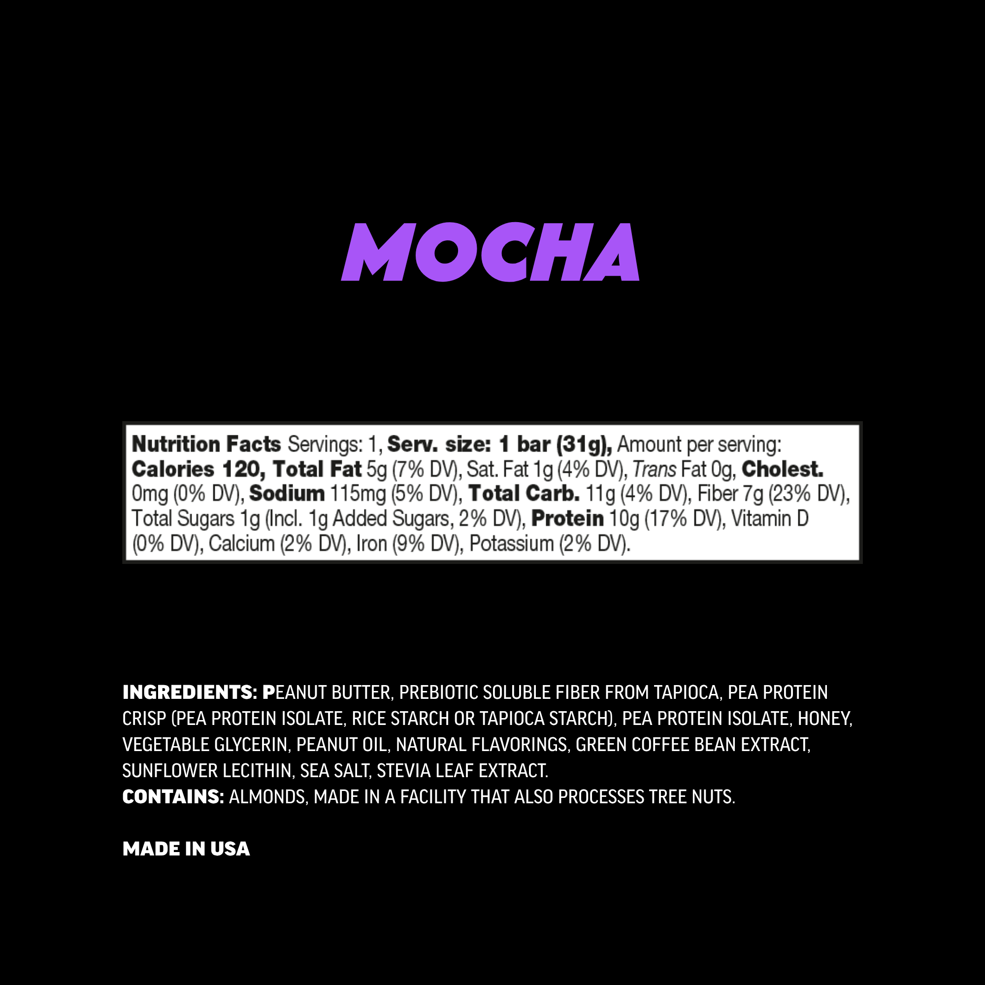 Mocha - nutrition facts