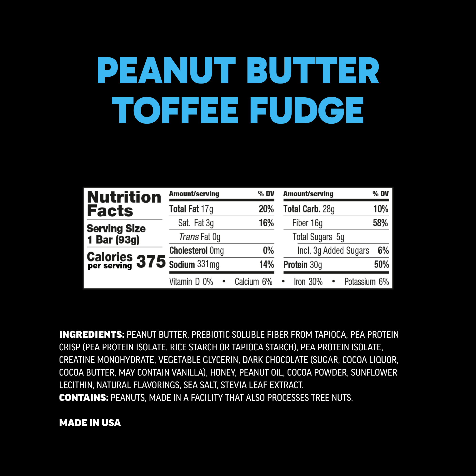 Peanut Butter Toffee Fudge - nutrition facts